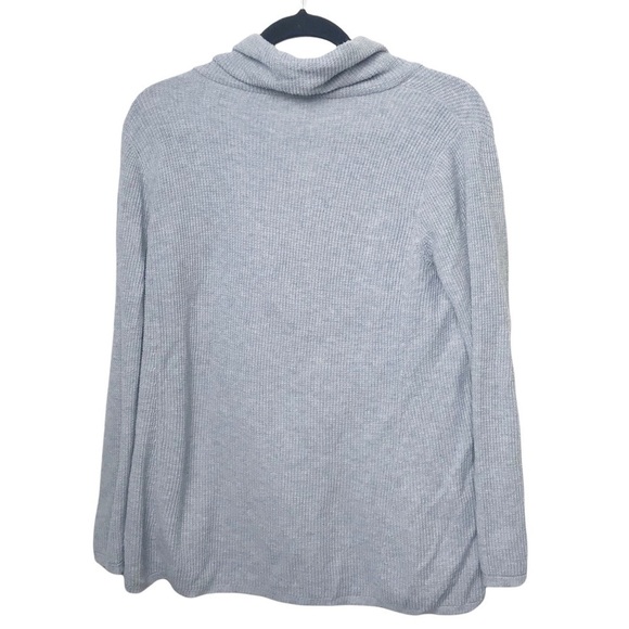 Eileen Fisher Gray Cowl Neck Waffle Knit Pullover Sweater Petite - Picture 2 of 10